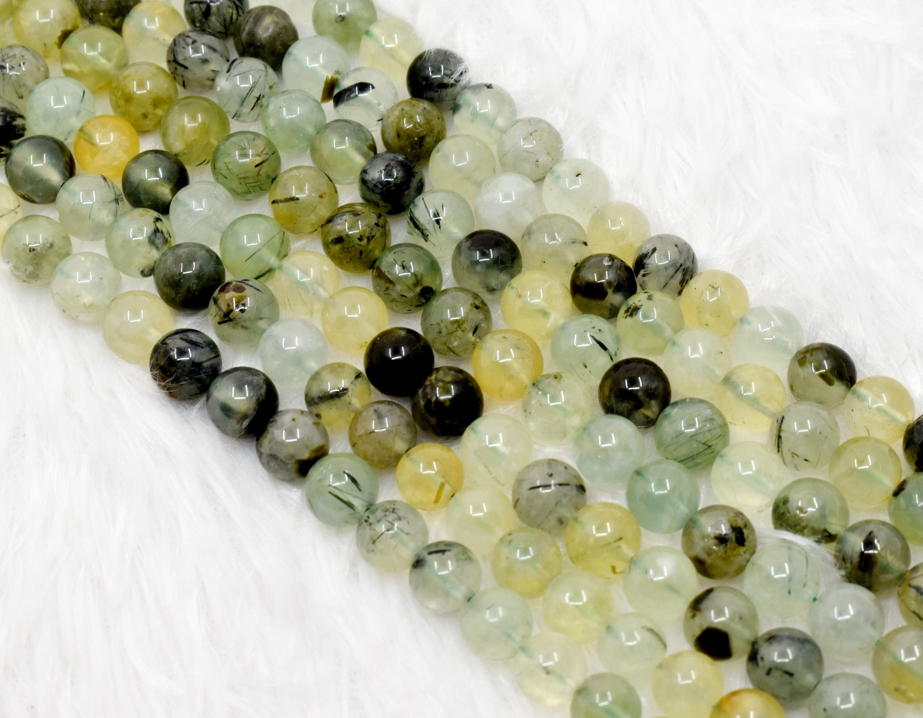 8mm Phrenite Beads, Gemstone Beads for Necklace, Crystal Beads Jewelry