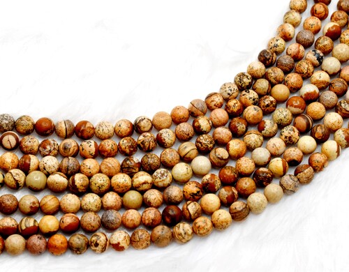 8mm Picture Jasper  Beads, Gemstone Beads for Necklace, Crystal Beads Jewelry