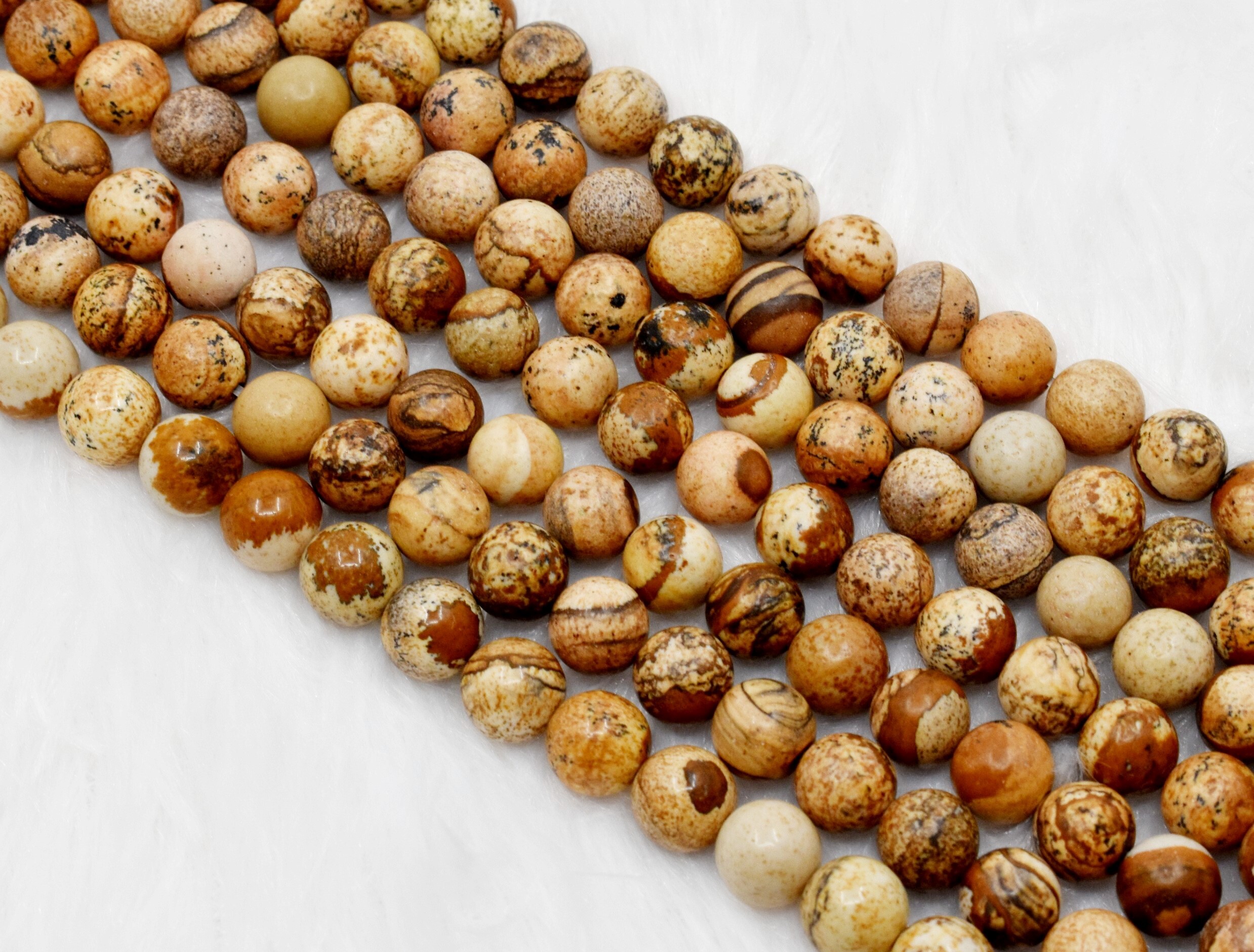 8mm Picture Jasper  Beads, Gemstone Beads for Necklace, Crystal Beads Jewelry