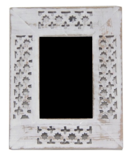 24 cm Wooden White Washed Photo Frame