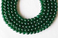 Green Jade Beads - 14.5 Inch Strand, 100% Natural Polished Round Beads In 4mm-10mm Sizes, Unique Deep Hue With Subtle Specks