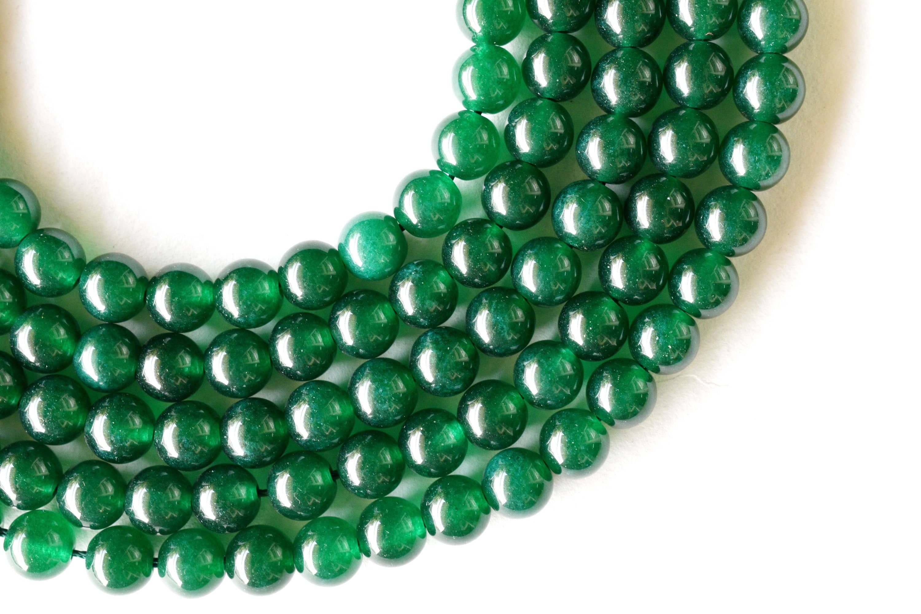 8mm Green Jade Beads, Gemstone Beads for Necklace ,Crystal Beads Jewelry