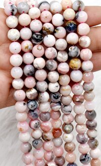 8mm Pink Opal Beads, Gemstone Beads for Necklace, Crystal Beads Jewelry