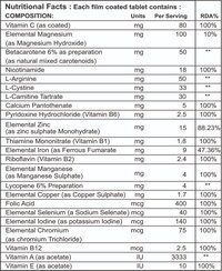 Advanced Antioxidant Formula with Lycopene, Natural Mixed Carotenoids, Vitamins, Minerals, L-Argine, L-Cyctine & L-Carnitine Tablets