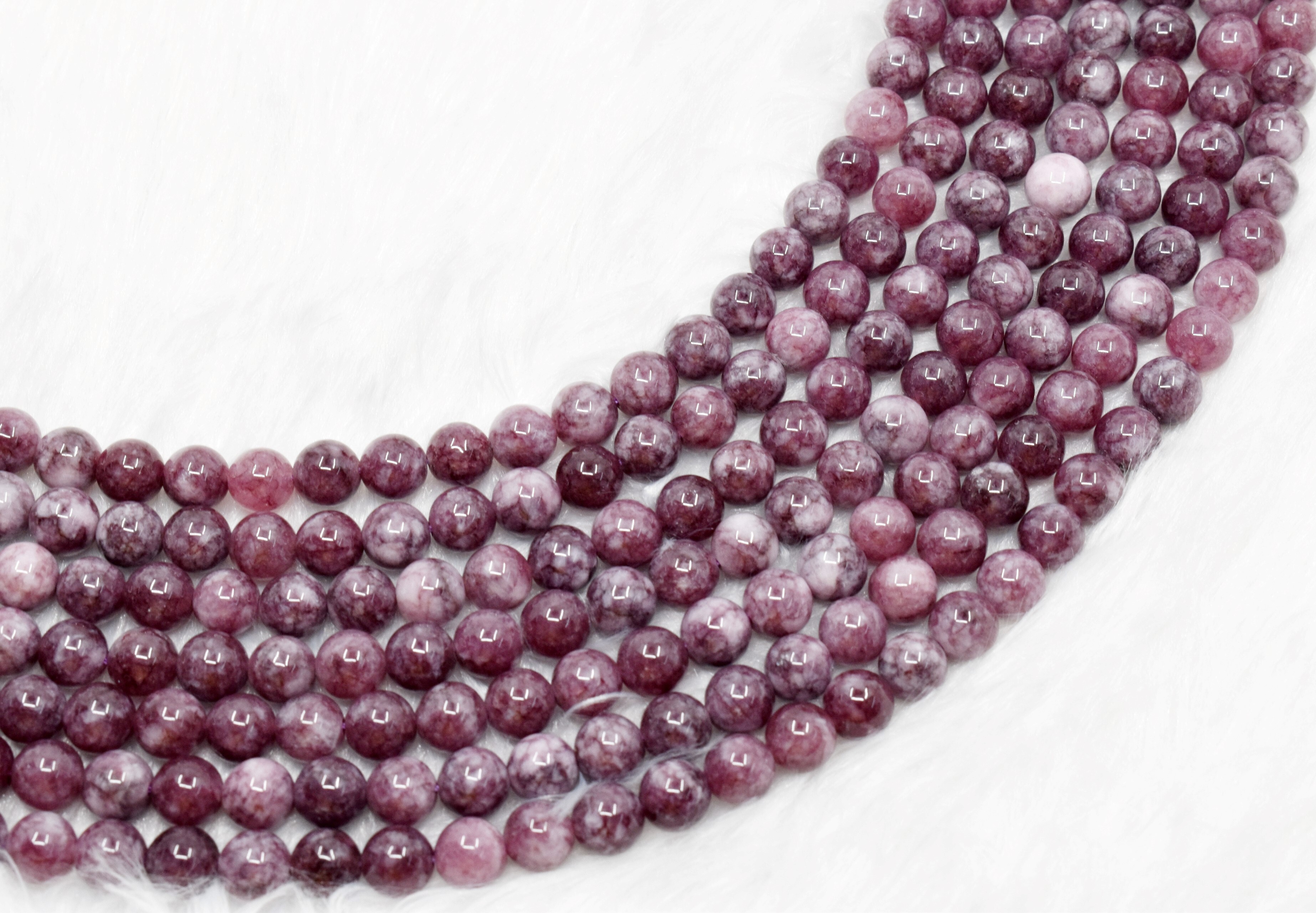 8mm Pink Tourmaline Heated Beads, Gemstone Beads for Necklace ,Crystal Beads Jewelry