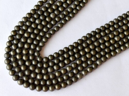 8mm Pyrite Beads, Gemstone Beads for Necklace, Crystal Beads Jewelry