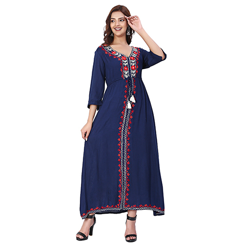 Different Available Embroidered Full Lenght Dress