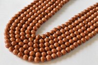 8mm Red Sandstone Beads, Gemstone Beads For Necklace, Crystal Beads Jewelry - Polished Natural Stone, 14.5 Inch Strand, Unique Round Shape