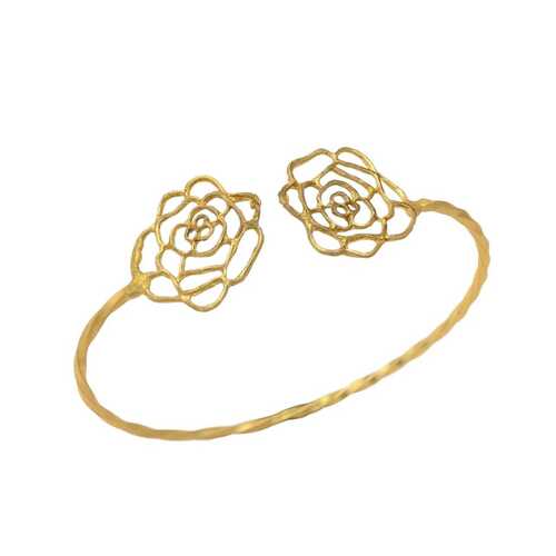 Golden Rose Petals Cuff Bracelet