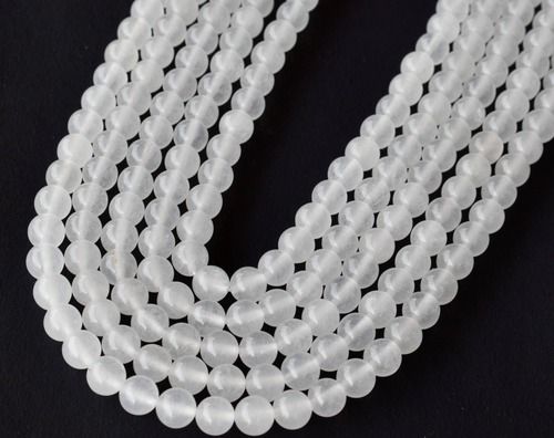 8mm White Agate Beads, Gemstone Beads for Necklace, Crystal Beads Jewelry