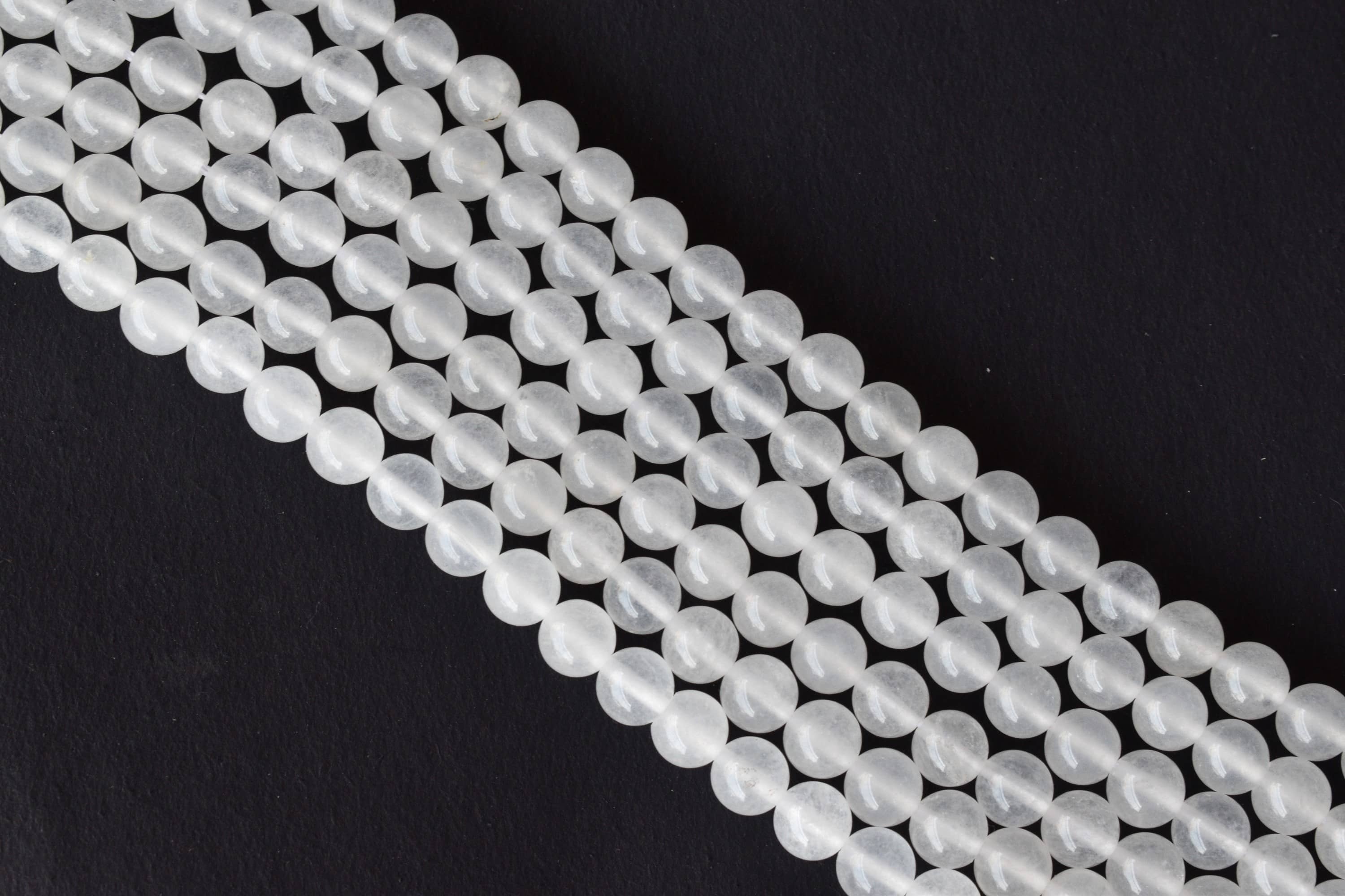 8mm White Agate Beads, Gemstone Beads for Necklace, Crystal Beads Jewelry