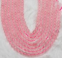 8mm Rose Quartz Beads - 14.5 Inch Strand, Polished Round Beads In Unique Shades | Ideal For Elegant Party Wear Jewelry