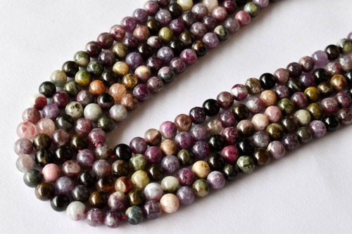 8mm Watermelon Tourmaline Beads, Gemstone Beads for Necklace ,Crystal Beads Jewelry