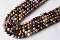 Watermelon Tourmaline Beads - 14.5 Inch Length, Smooth Polished 6mm-10mm Round Beads, Unique Gemstone Jewelry for Party Wear