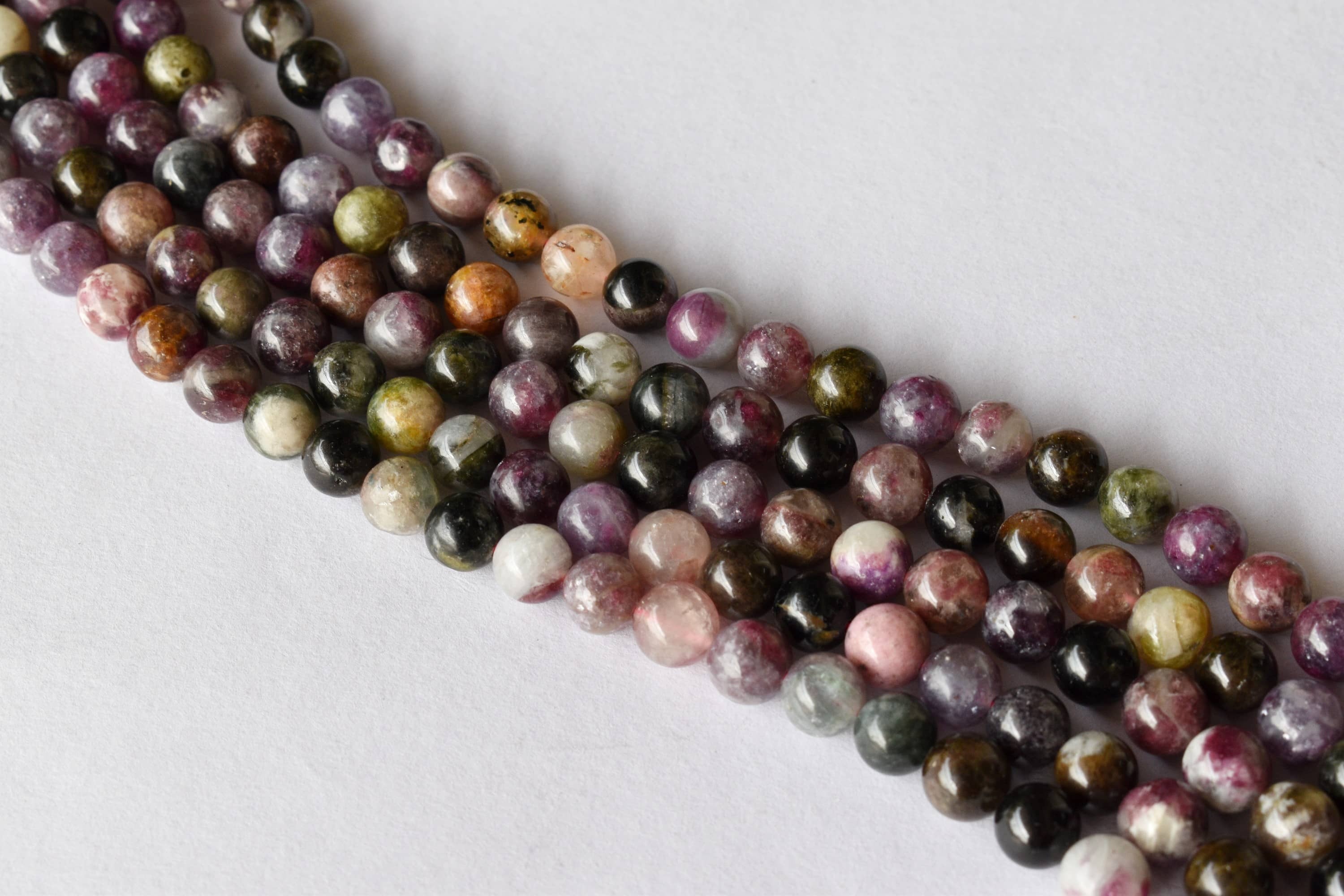 8mm Watermelon Tourmaline Beads, Gemstone Beads for Necklace ,Crystal Beads Jewelry