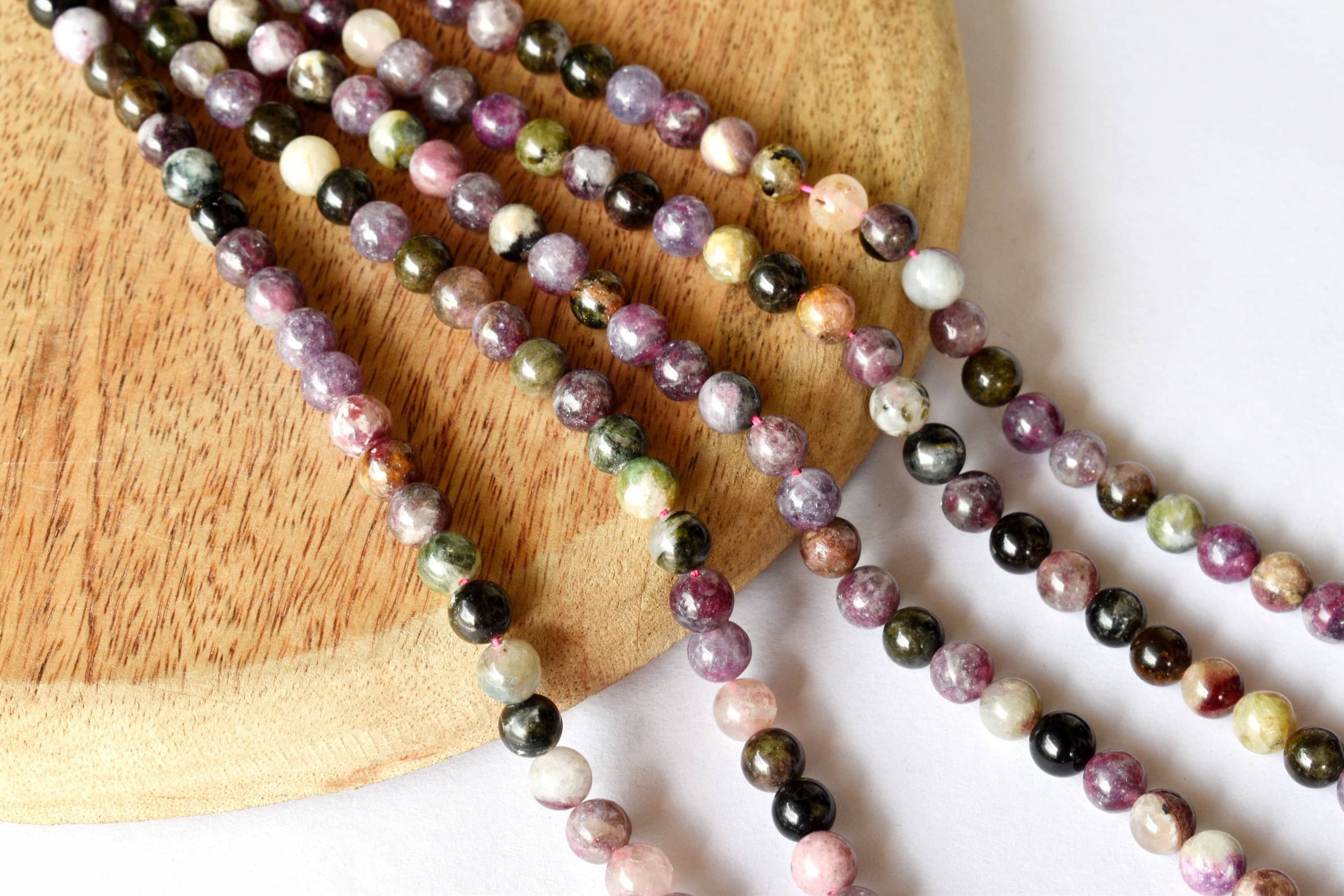 8mm Watermelon Tourmaline Beads, Gemstone Beads for Necklace ,Crystal Beads Jewelry