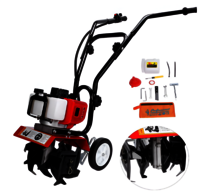 Red Agriculture Mini Power Tiller Of 52cc, 2hp 2 Stroke