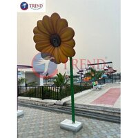Sun Flower Umbrella - Durable Frp Material , Vibrant Sunflower Design For Outdoor Spaces
