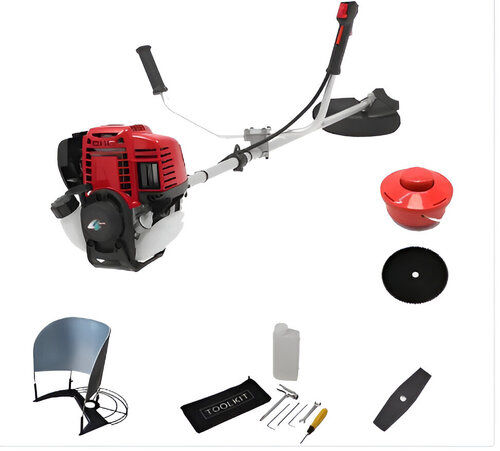 Sidepack 4 stroke brush cutter 35cc with paddy guard and paddy cutting blade.