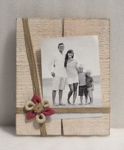 10 Inch Wooden Photo Frame With Jute Ring