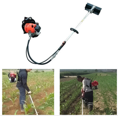 Backpack Multi Crop Brush Cutter with Flat Tiller Attachment