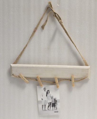 Wooden White Wash Hanging Photo Frame