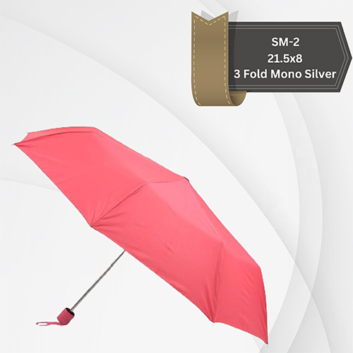 Three Fold Mono Silver Manual Umbrella SM-2