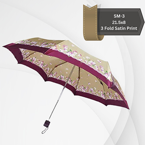 Three Fold Satin Print Manual Umbrella SM-3