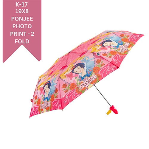 Multicolor K-17 Ponjee Photo Print Two Fold Kids Umbrella