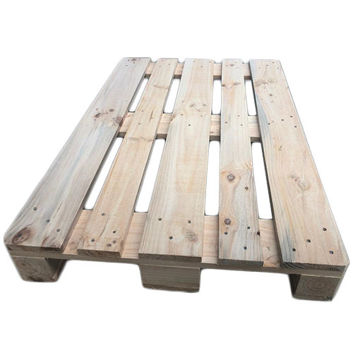 Pinewood Pallet - Durable Wood, Customizable Color Options, 4-Way Forklift Entry, 2-Way Handlift