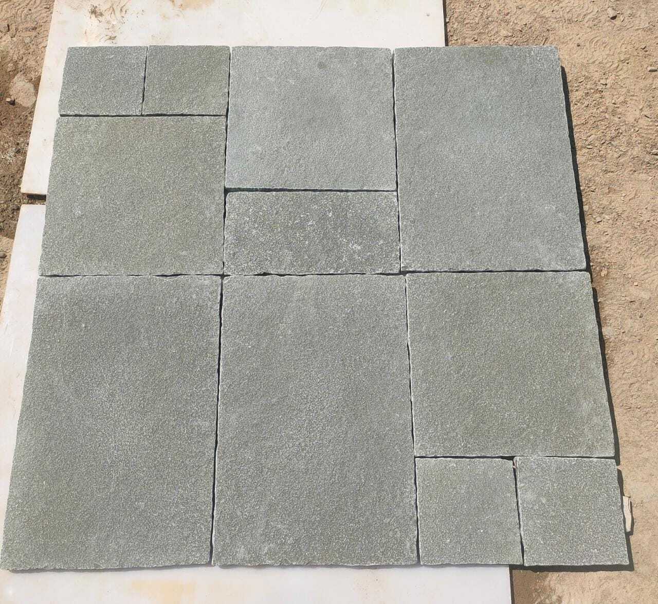 Tandur Grey Natural Indian Limestone Paving Slabs Outdoor Garden Walkway Patio Pack Pavers landscaping Stone French Pattern Tile