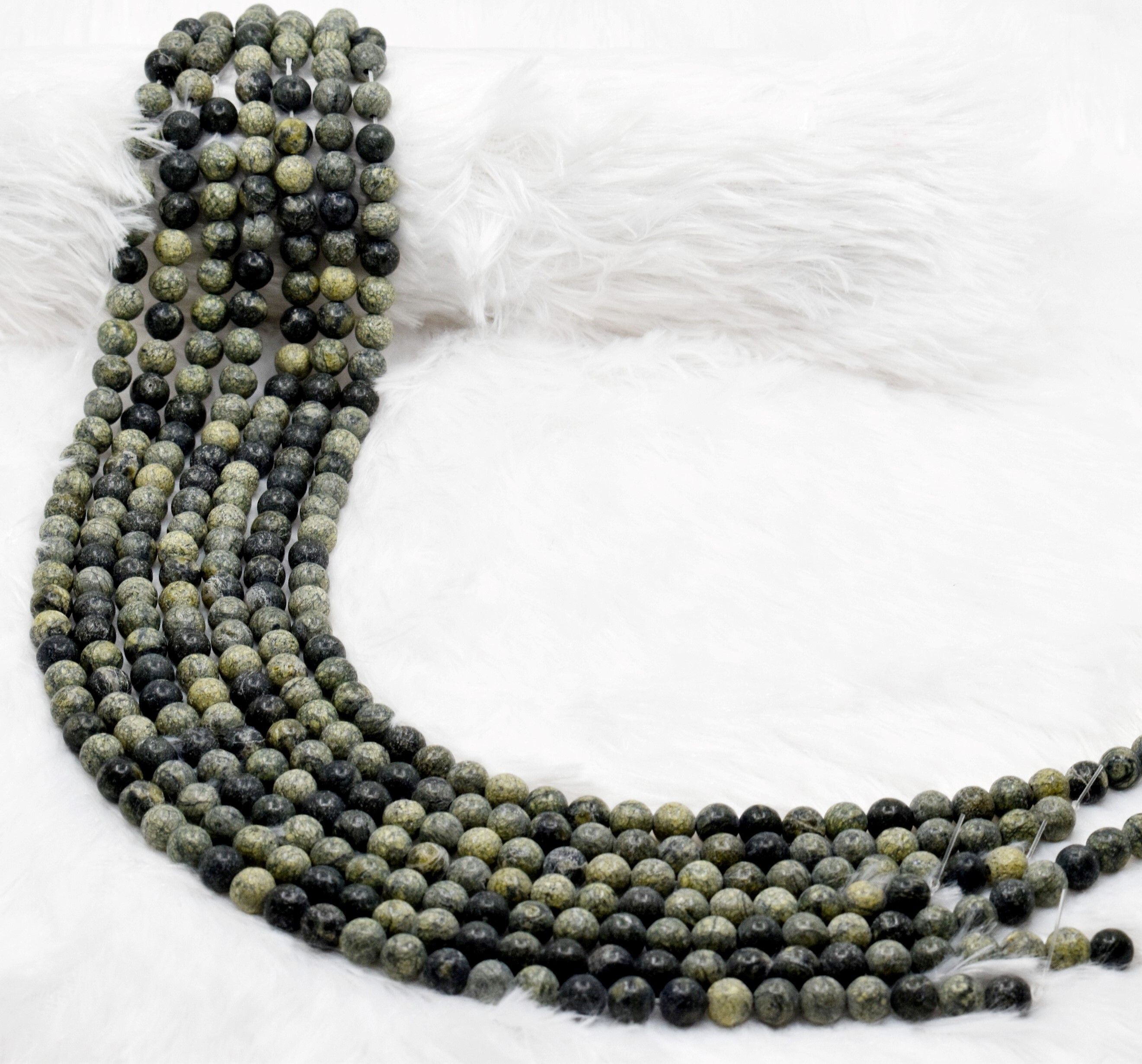 8mm Seraphinite Beads, Gemstone Beads for Necklace, Crystal Bead