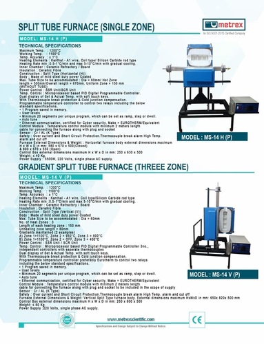 SPLIT TUBE FURNACE-  (SINGLE ZONE)