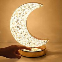 CRYSTAL TABLE LAMP | MOON SHAPE TOUCH CONTROL LAMP