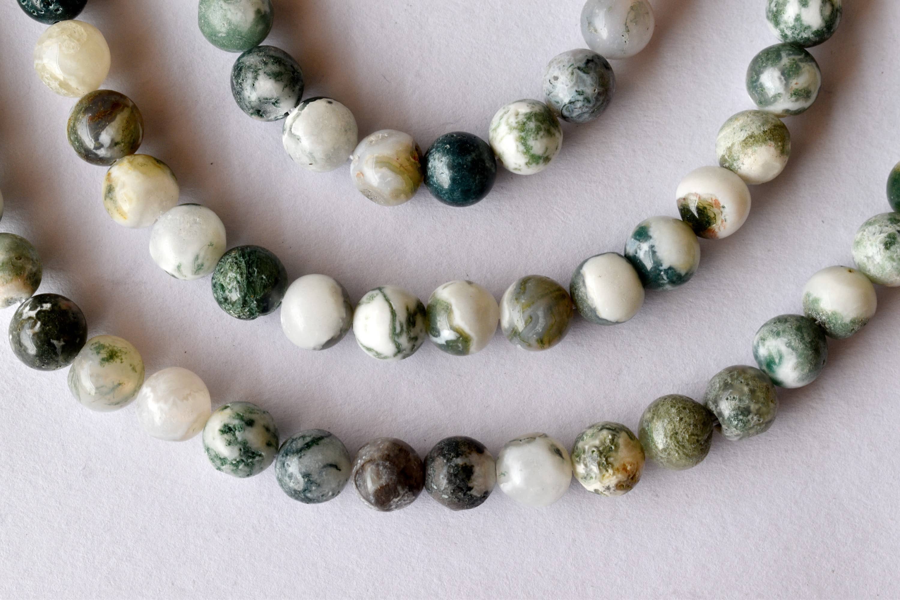 8mm Tree Agate  Beads, Beads for Necklace, Gemstone , Jewelry