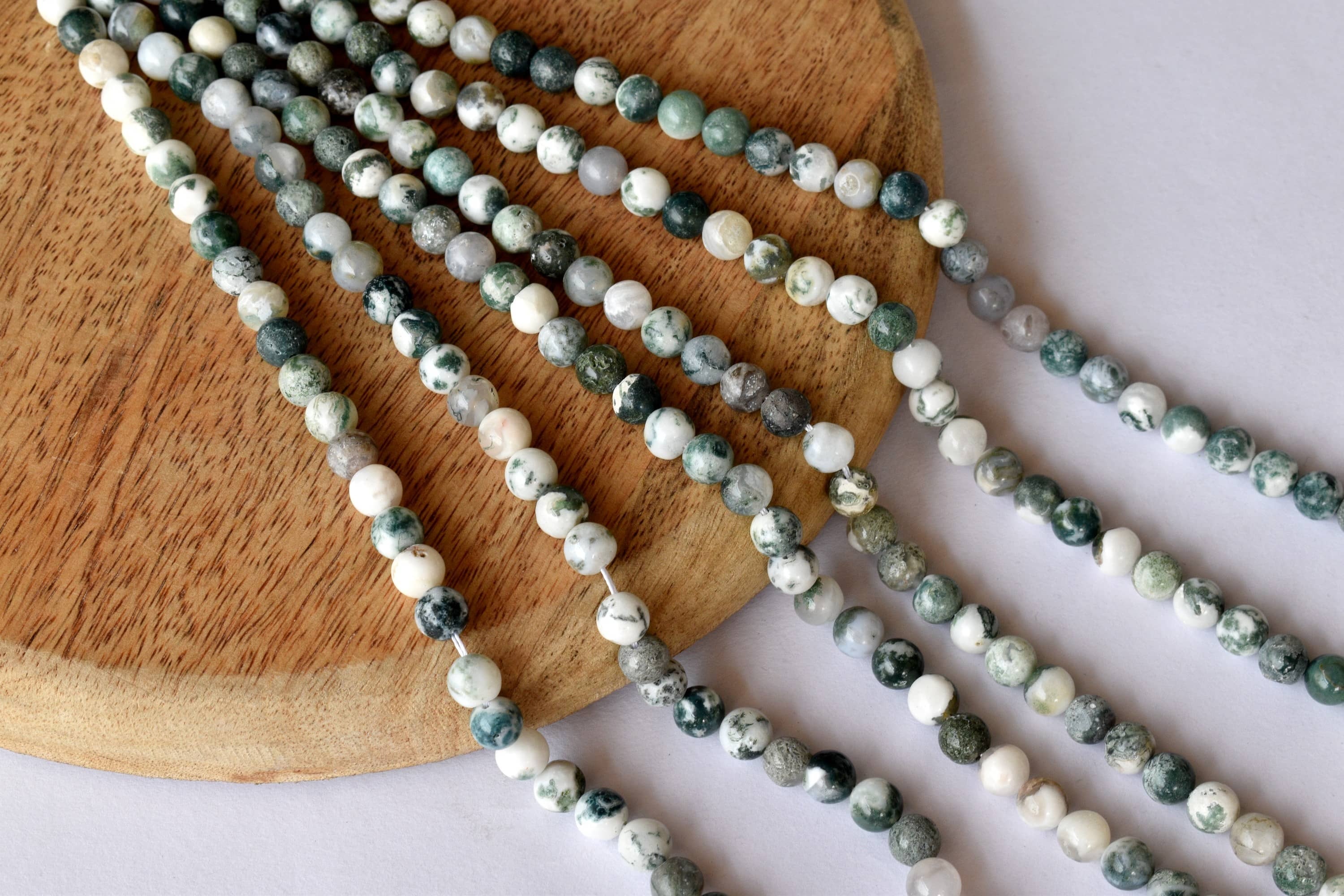 8mm Tree Agate  Beads, Beads for Necklace, Gemstone , Jewelry