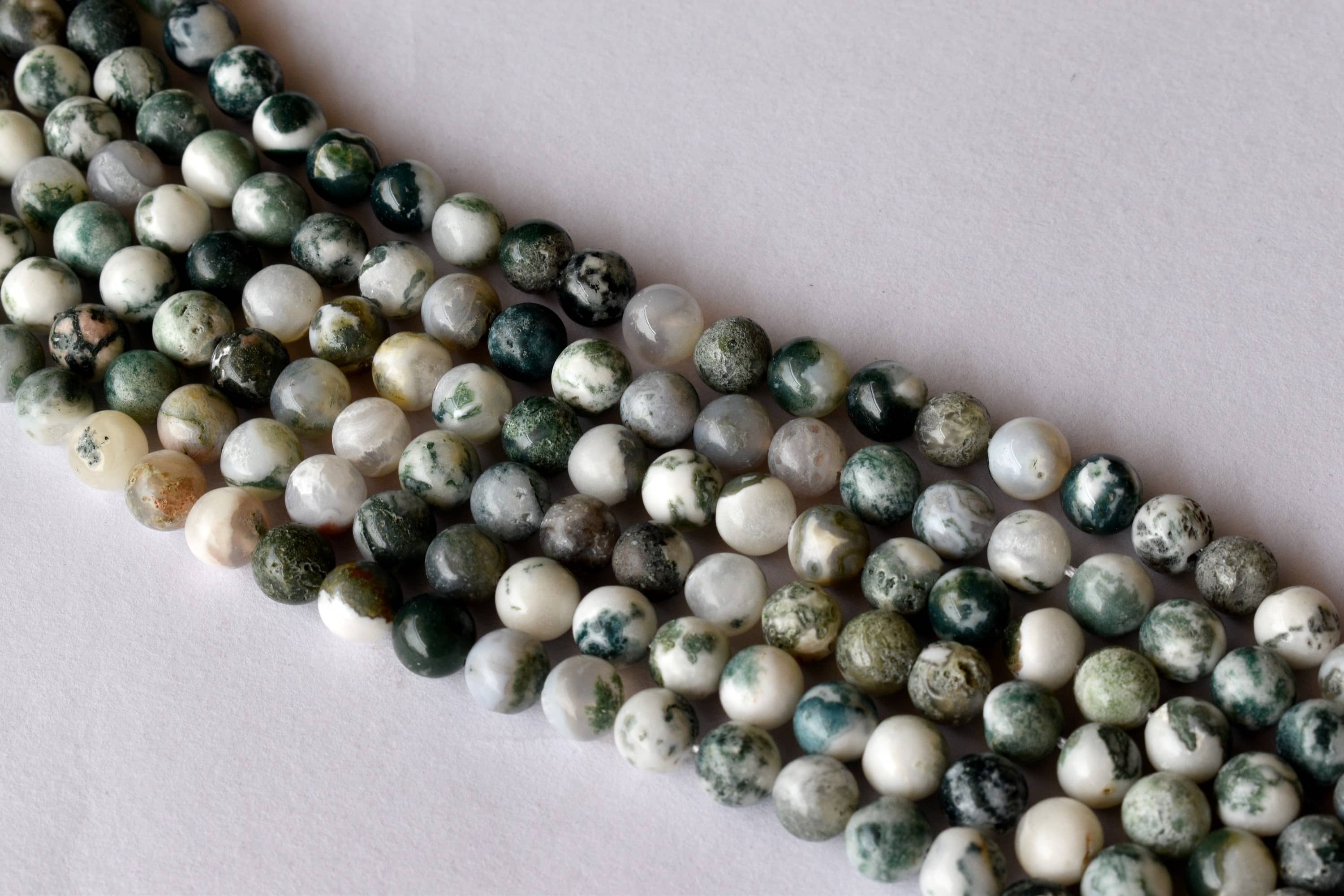 8mm Tree Agate  Beads, Beads for Necklace, Gemstone , Jewelry