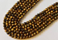 8mm Tiger Eye Beads, Beads For Necklace, Gemstone, Jewelry - 14.5 Inch Strand, Polished Round Beads, Natural Stone With Unique Specks