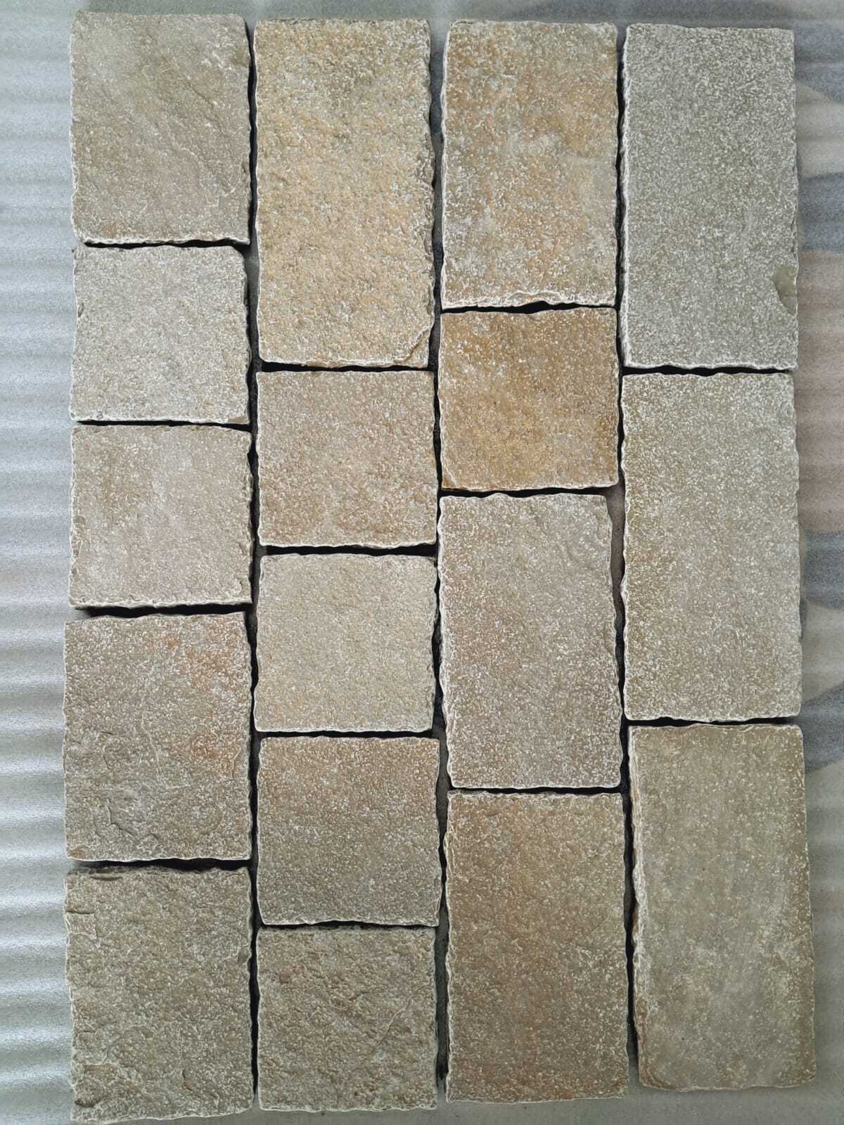 Indian Tandur Yellow Limestone Tumbled Pavers Outdoor Garden Patio Paving Slabs