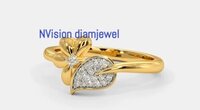 Natural Diamond Pear Cluster Florala Ring - Diamond Carat Weight: 0.10 Carat