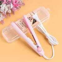 Mini Hair Straightener - Ceramic Tourmaline Plates, Compact Design | 2-in-1 Functionality, Temperature Control, Auto-off Feature, Eco-friendly