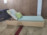 Pooside Lounger 2 - Aluminium Frame, 7mm Hdpe Wicker, Green Beige | Weather-resistant, Reclining, Durable Outdoor Lounger