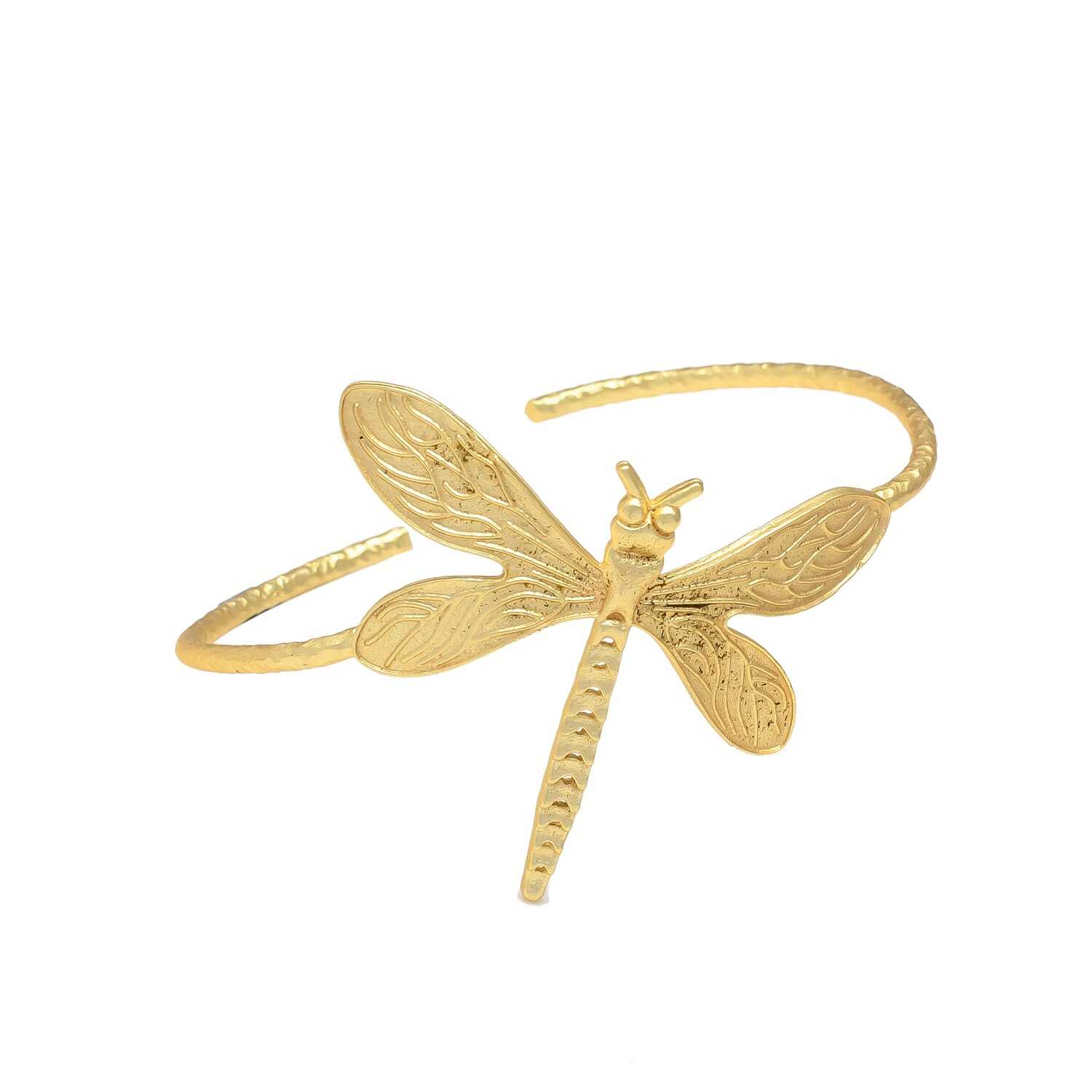 Butterfly design golden cuff bracelet