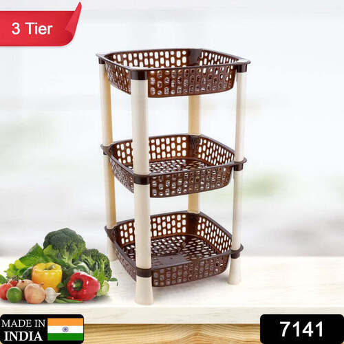 MULTI-PURPOSE 3TIER SQUARE SHAPE KITCHEN STORAGE BASKET