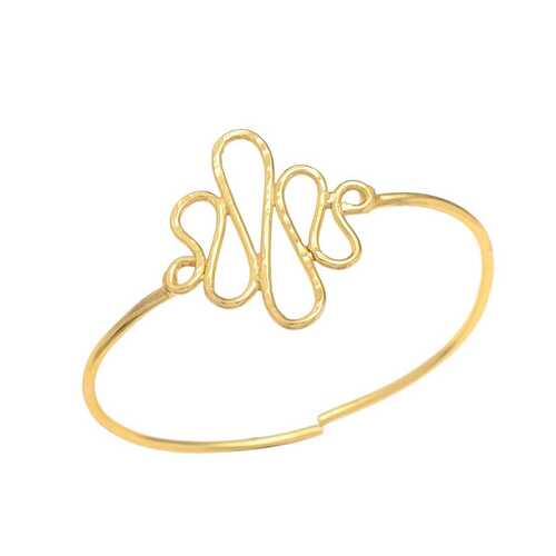 Gold plated monogram cuff bracelet