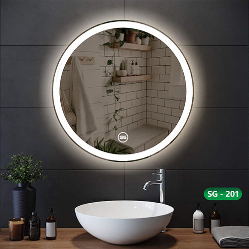 White Sg 201 Led Round Mirror