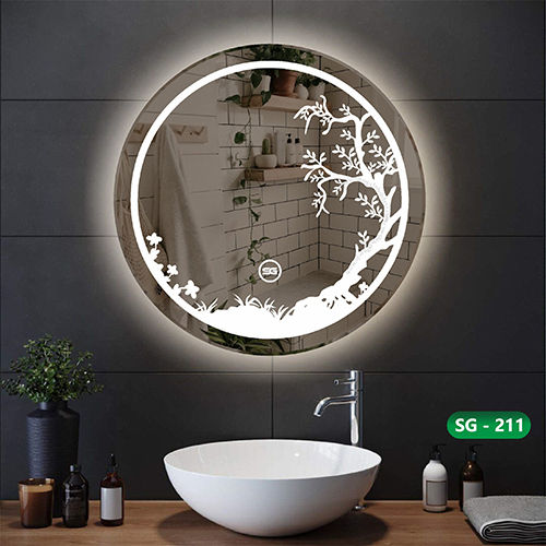 White Sg 211 Led Round Mirror