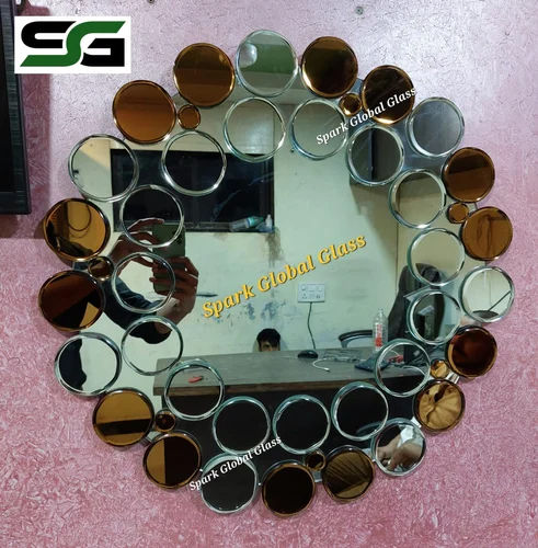 Mix Colour Decorative Round Mirror