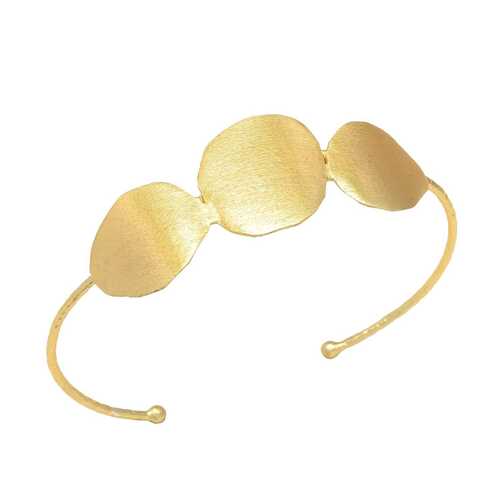 Golden trio round cuff bracelet