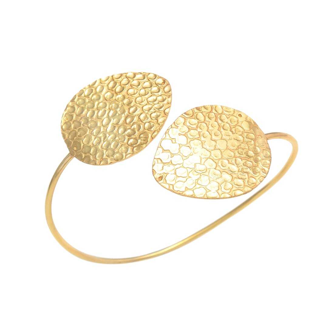 Golden duo crystal design cuff bracelet